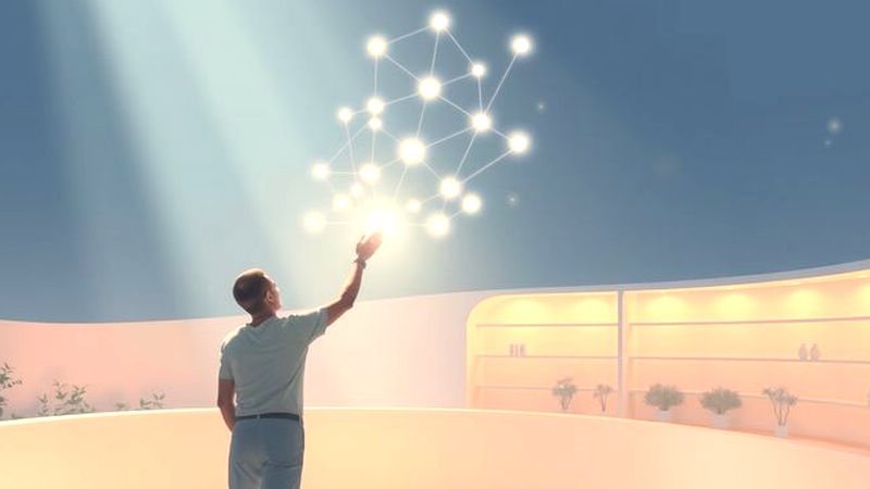 Una figura busca conexión en luz
