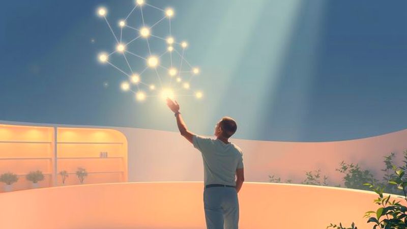 Una figura busca conexión en luz