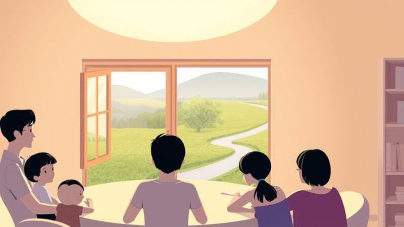 Una familia disfrutaba una paz serena