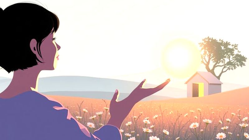 Una mujer busca sentimientos en la luz