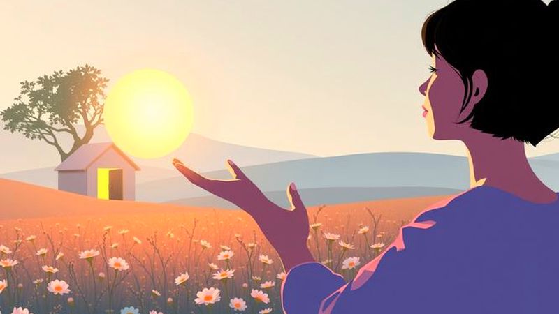 Una mujer busca sentimientos en la luz