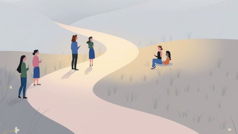 Un camino suave evoca conexión y paz