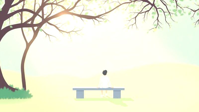 Un ser pensativo encuentra calma en jardín