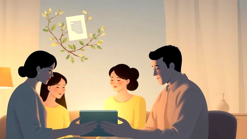 Una familia contempla pacíficamente su legado