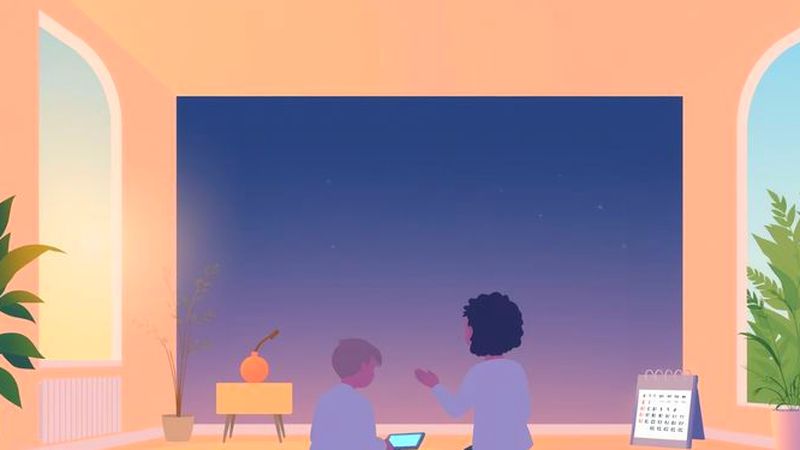 Conexión serena en un espacio tranquilo