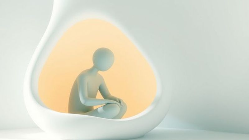 Una figura serena irradia calma y conexión
